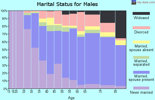 Zip code 27406 marital status for males