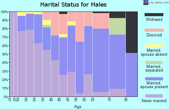 Zip code 27409 marital status for males