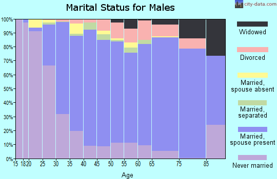 Zip code 27516 marital status for males