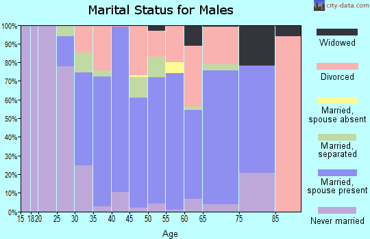Zip code 27522 marital status for males