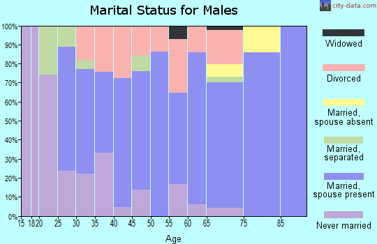 Zip code 27583 marital status for males