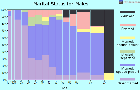 Zip code 27803 marital status for males