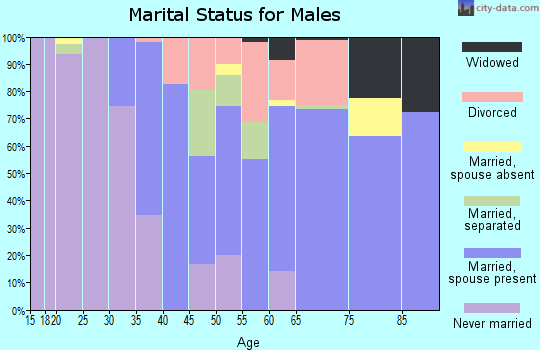 Zip code 27810 marital status for males