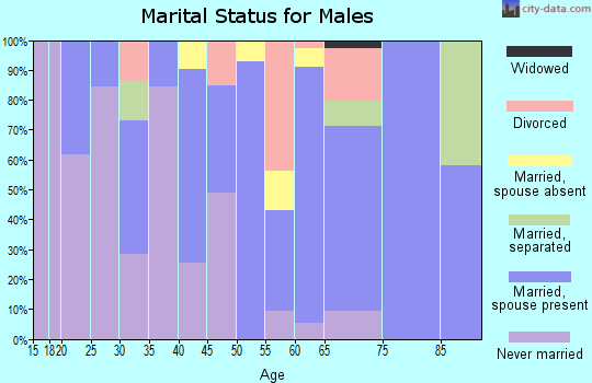 Zip code 27812 marital status for males