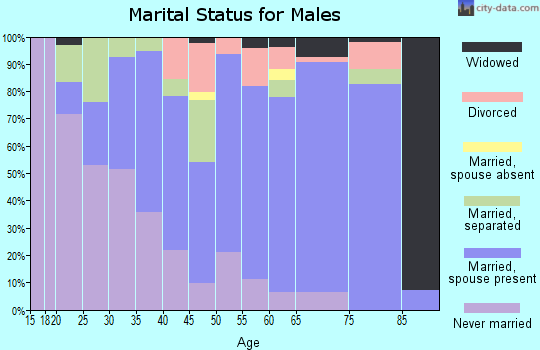 Zip code 27822 marital status for males
