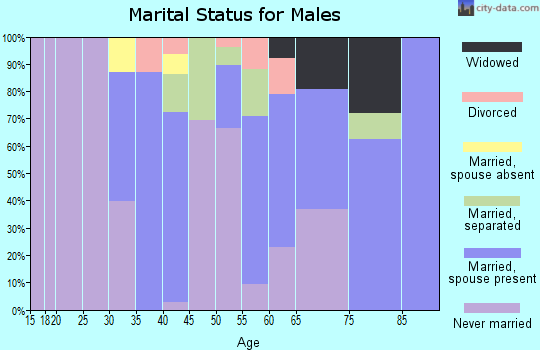 Zip code 27831 marital status for males