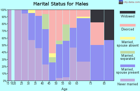 Zip code 27832 marital status for males