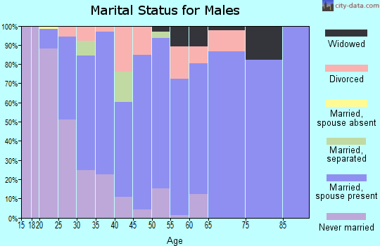Zip code 27837 marital status for males