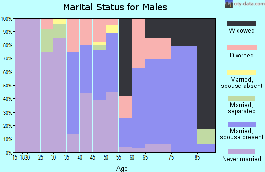 Zip code 27845 marital status for males