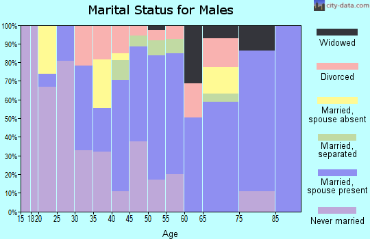 Zip code 27864 marital status for males