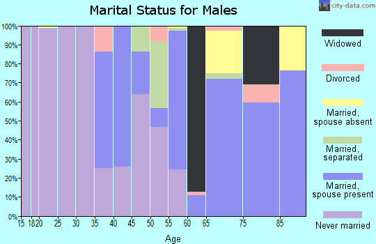Zip code 27869 marital status for males