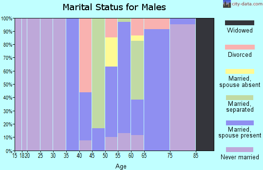 Zip code 27876 marital status for males