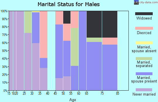 Zip code 27878 marital status for males