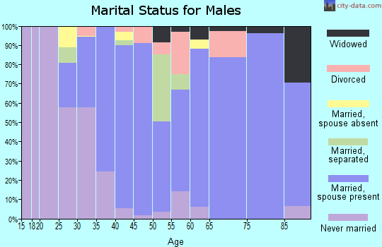 Zip code 27882 marital status for males