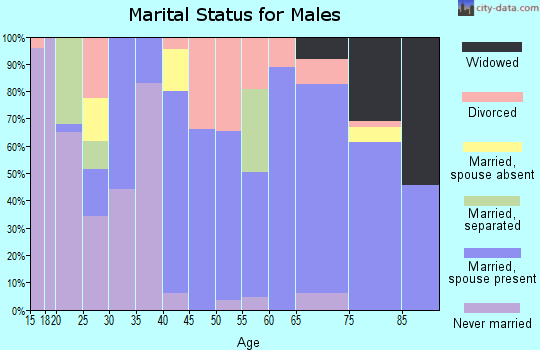 Zip code 27883 marital status for males