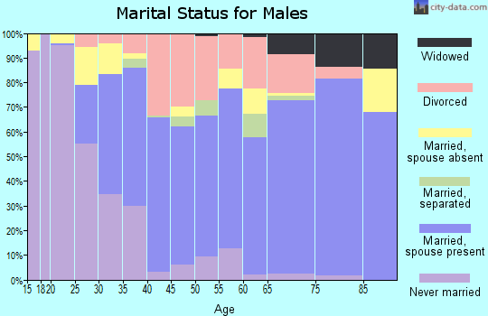 Zip code 27889 marital status for males