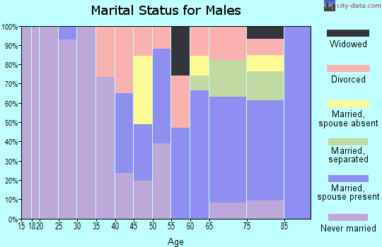 Zip code 27890 marital status for males