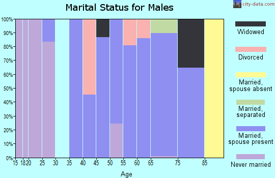 Zip code 27935 marital status for males
