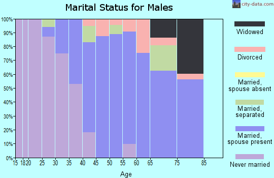 Zip code 27937 marital status for males
