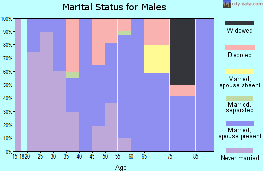 Zip code 27938 marital status for males