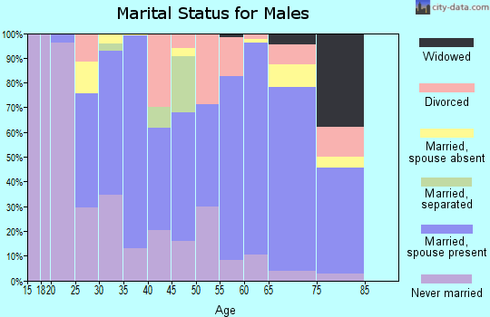 Zip code 27954 marital status for males
