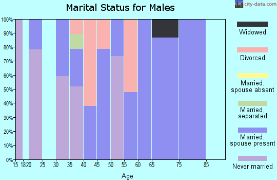 Zip code 27973 marital status for males