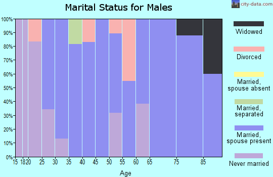 Zip code 27976 marital status for males