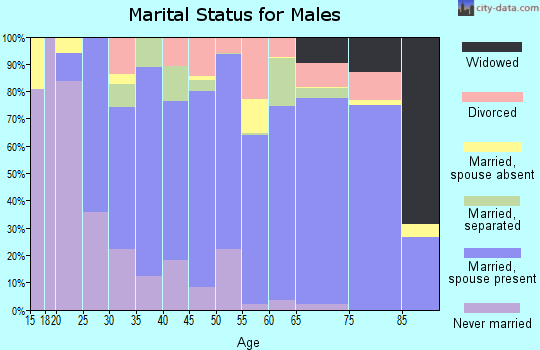 Zip code 28021 marital status for males