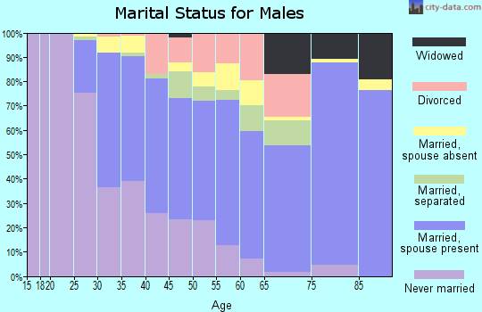 Zip code 28209 marital status for males