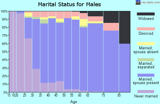 Zip code 28277 marital status for males