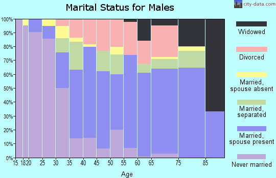Zip code 28365 marital status for males