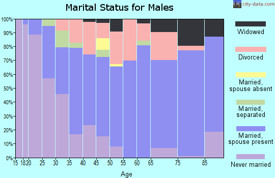 Zip code 28612 marital status for males
