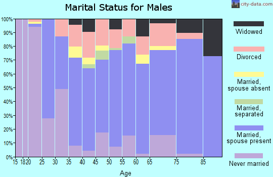 Zip code 29657 marital status for males