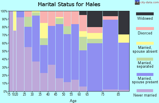 Zip code 29812 marital status for males