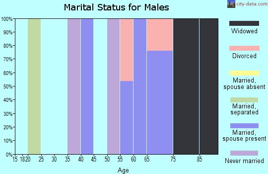 Zip code 29836 marital status for males