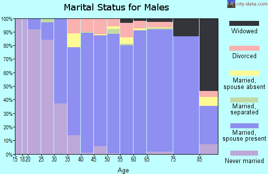 Zip code 30269 marital status for males