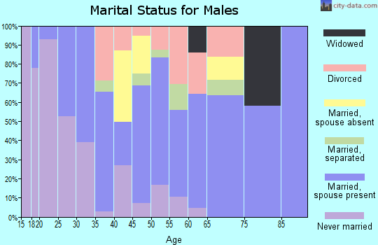 Zip code 30624 marital status for males
