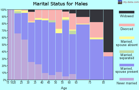 Zip code 30705 marital status for males
