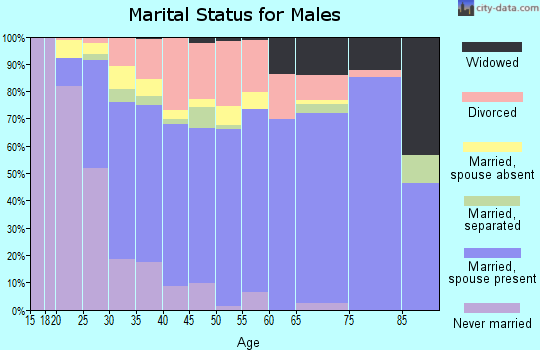 Zip code 30721 marital status for males