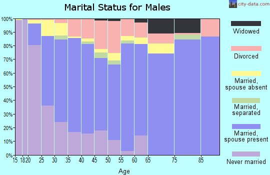 Zip code 30813 marital status for males