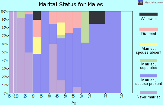 Zip code 30816 marital status for males