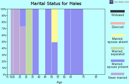 Zip code 30822 marital status for males