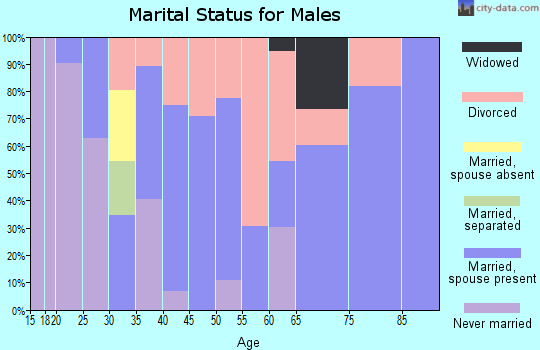 Zip code 30833 marital status for males