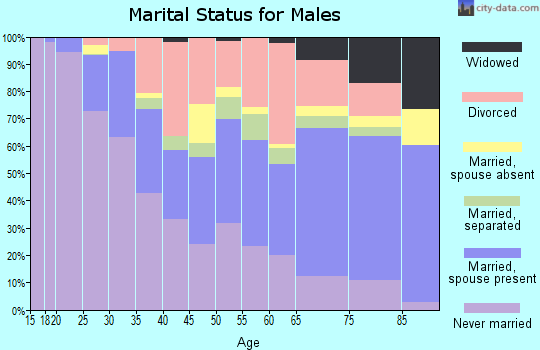 Zip code 30904 marital status for males