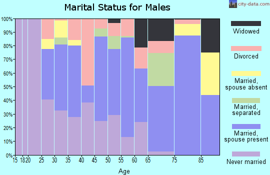 Zip code 31006 marital status for males