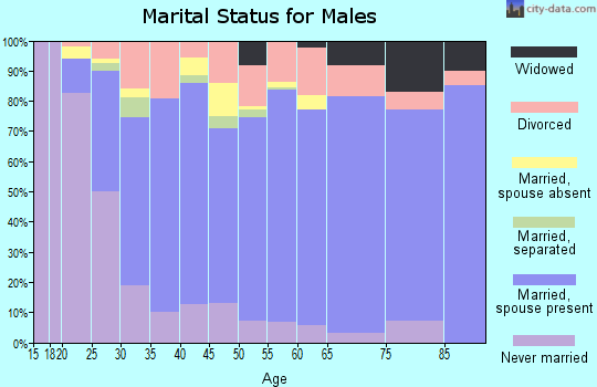 Zip code 31909 marital status for males