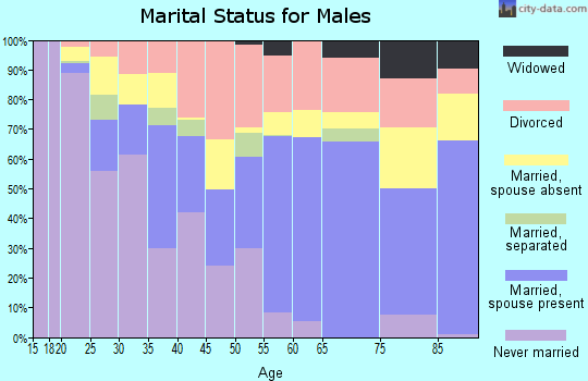 Zip code 32025 marital status for males