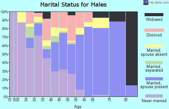 Zip code 32058 marital status for males