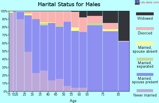 Zip code 32068 marital status for males