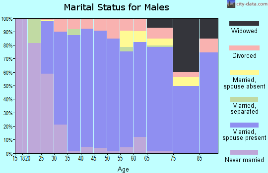 Zip code 32092 marital status for males